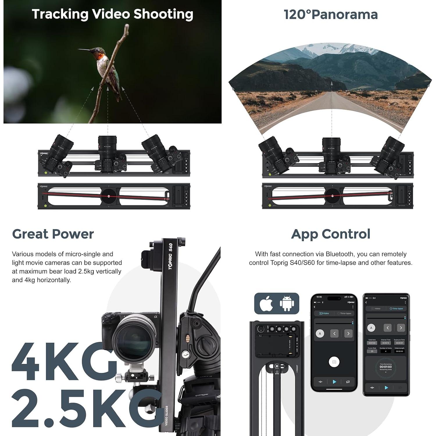Deslizador de Cámara Motorizado Accsoon Toprig S40 40cm Control App