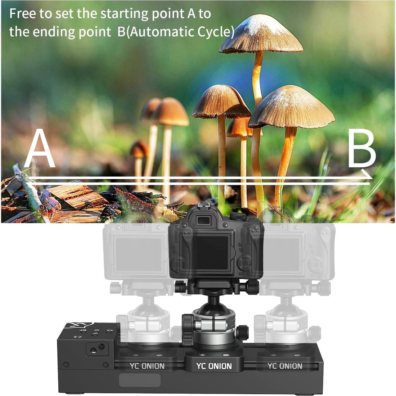Deslizador de cámara motorizado YC Onion 26.8cm con control APP