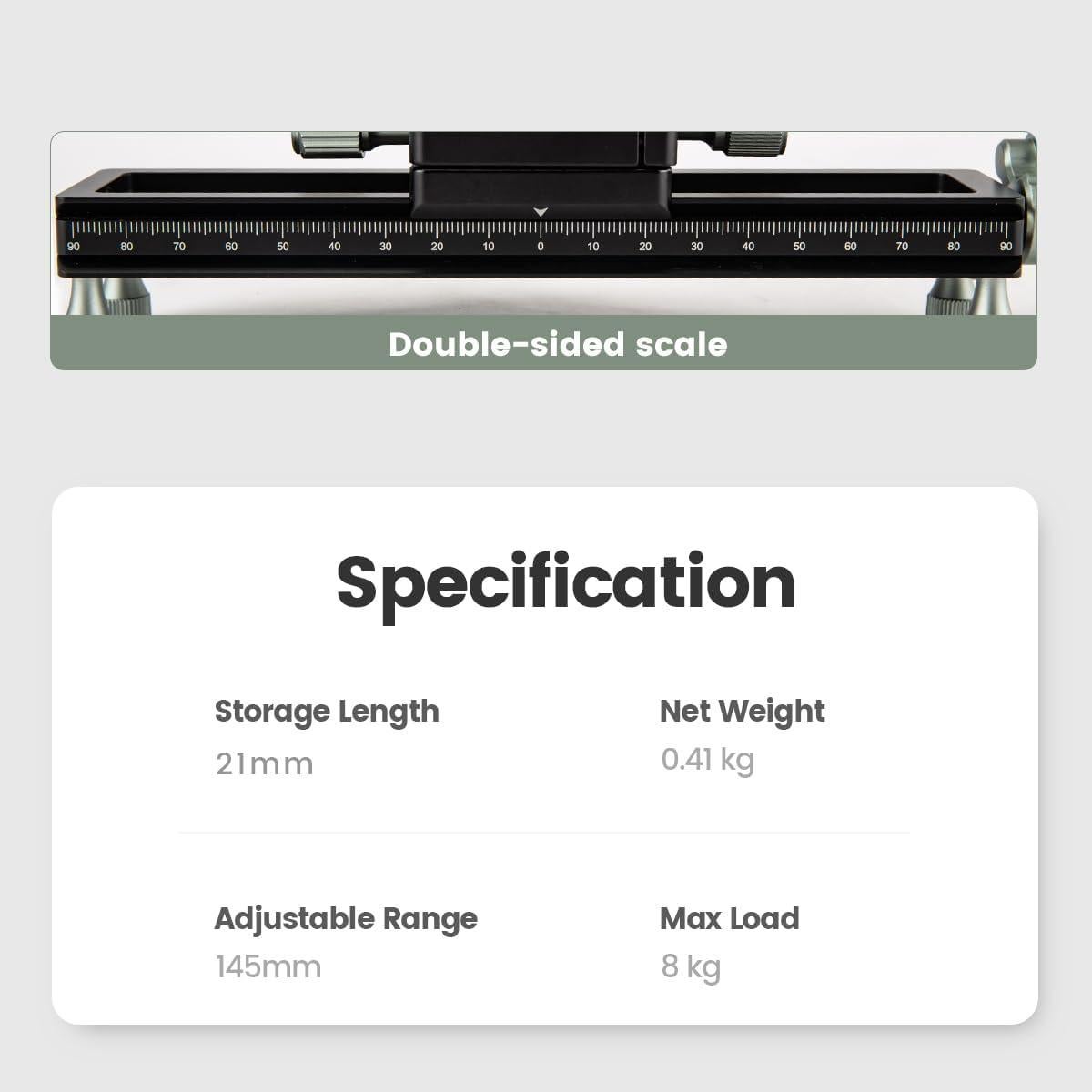 Riel de Enfoque Macro Fotopro FT-100 PRO 18.8 cm Aluminio