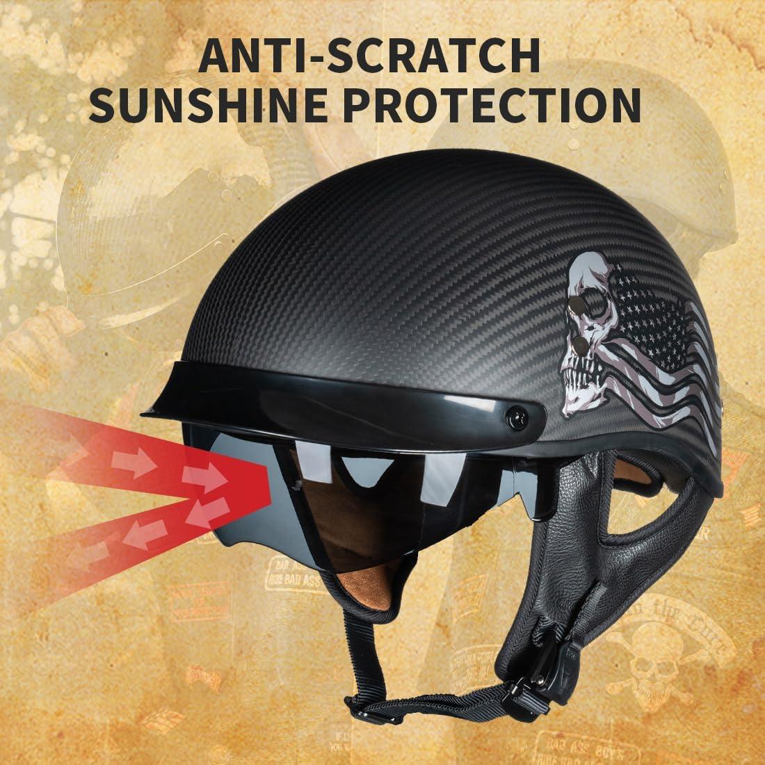 Casco Retro Abierto VCOROS A200 Fibra Carbono Calavera S