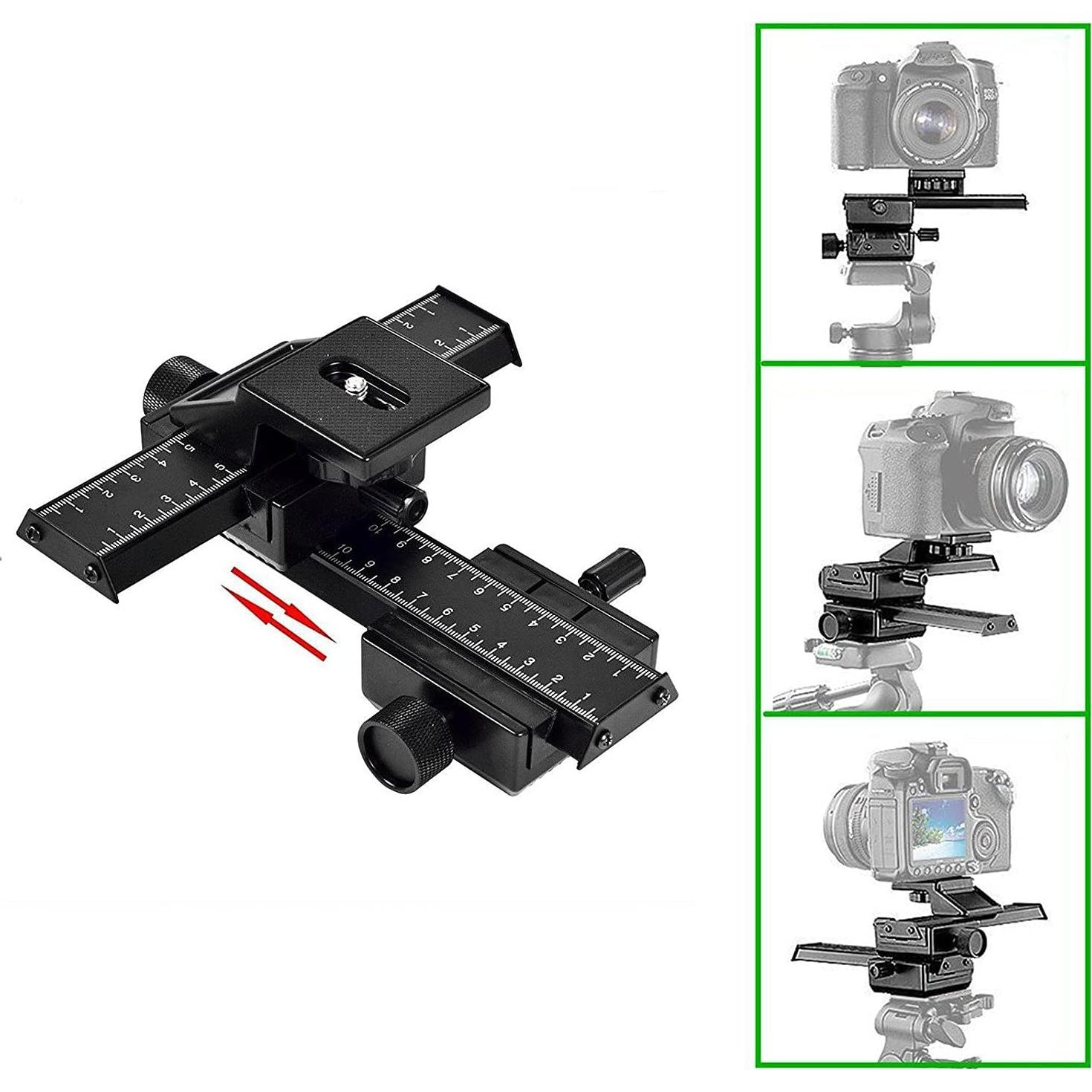 Riel Deslizante de Enfoque Macro Aluminio Veetalee 4 Vías