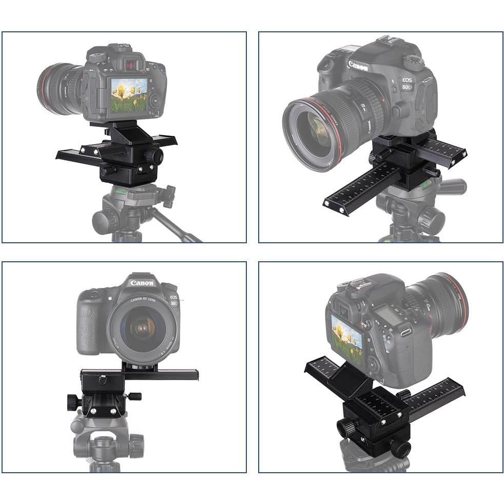 Riel Deslizante de Enfoque Macro Aluminio Veetalee 4 Vías