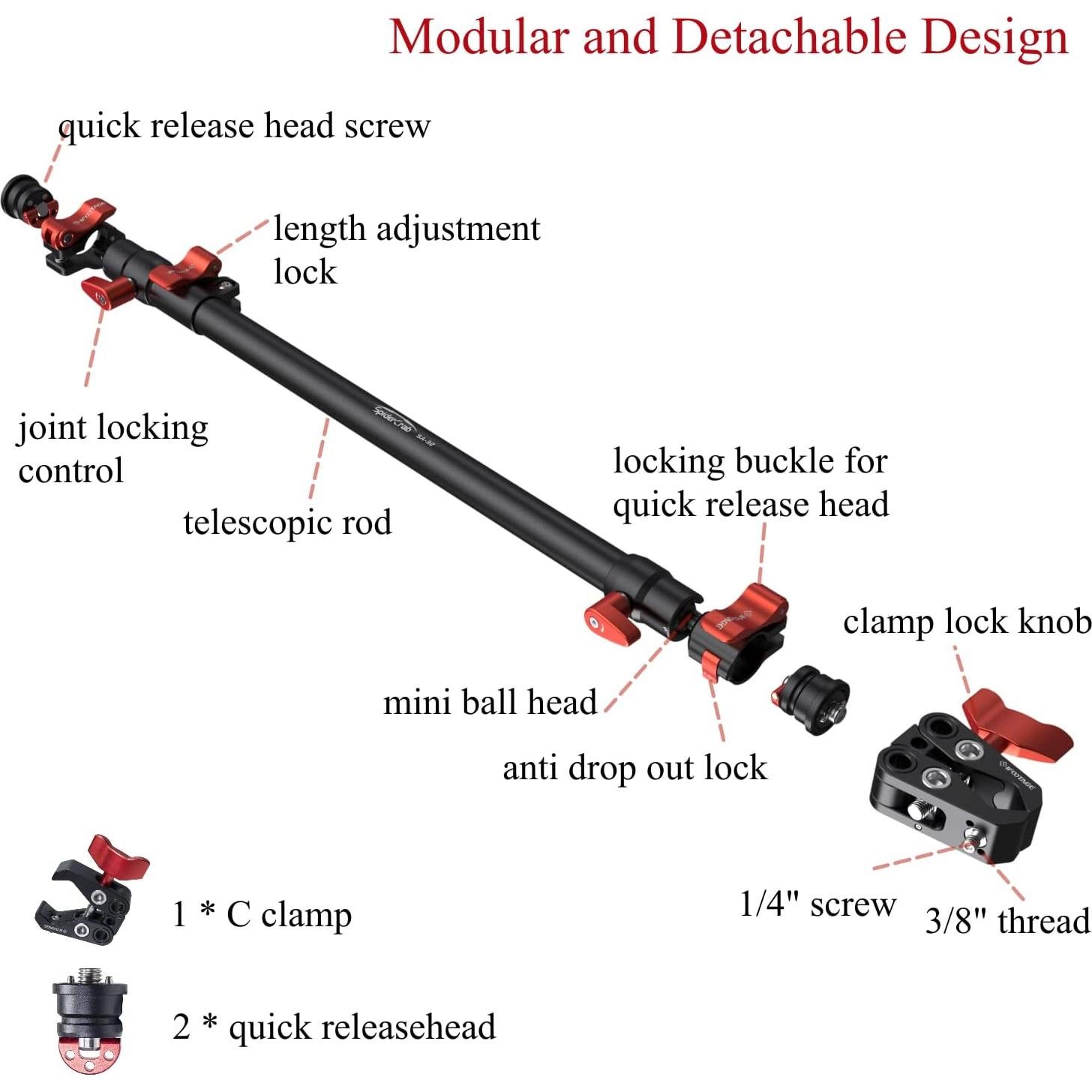 Brazo de Soporte Telescópico iFootage SA-32 para Cámara 81.3 cm