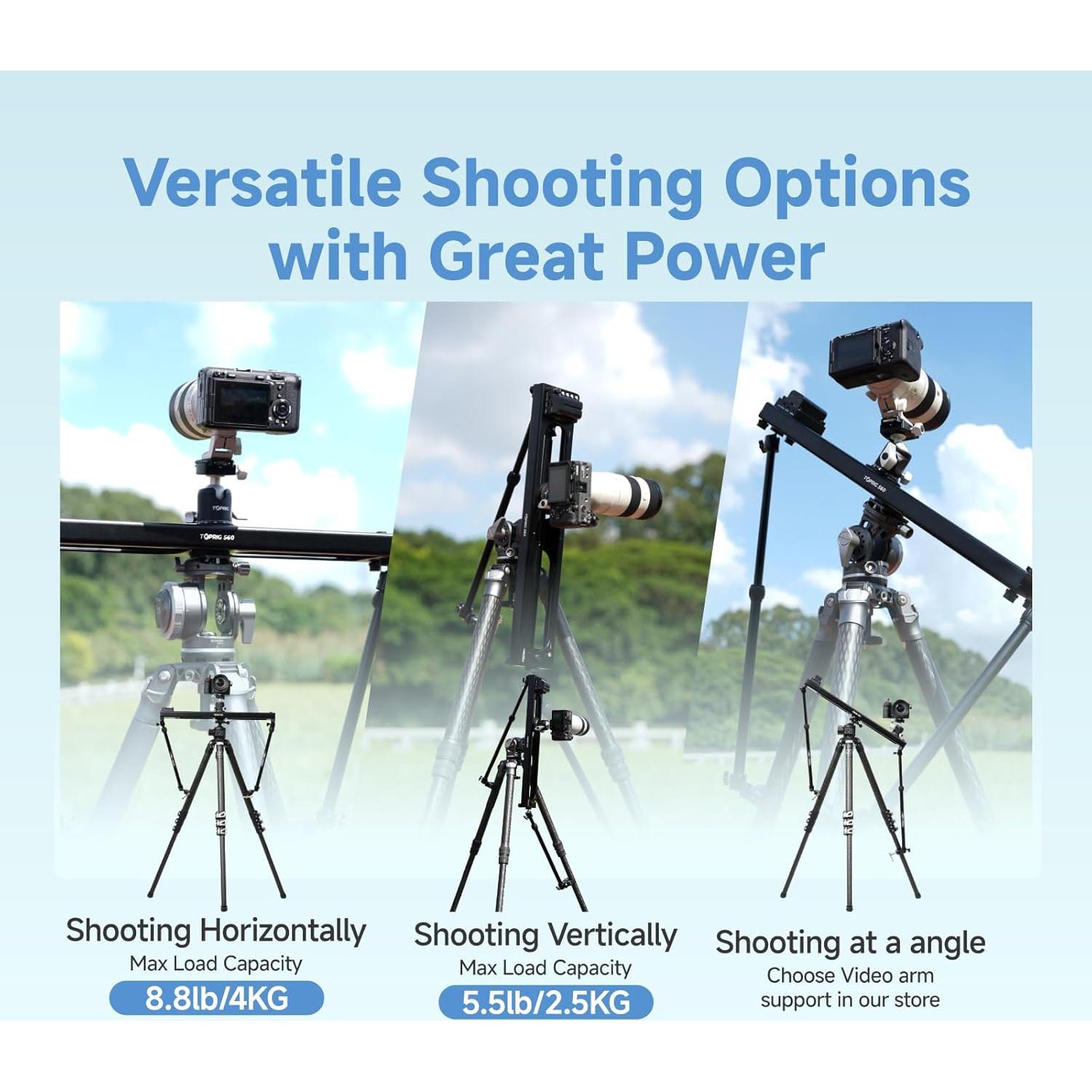 Deslizador de Cámara Motorizado Toprig 60cm Bluetooth Ajustable