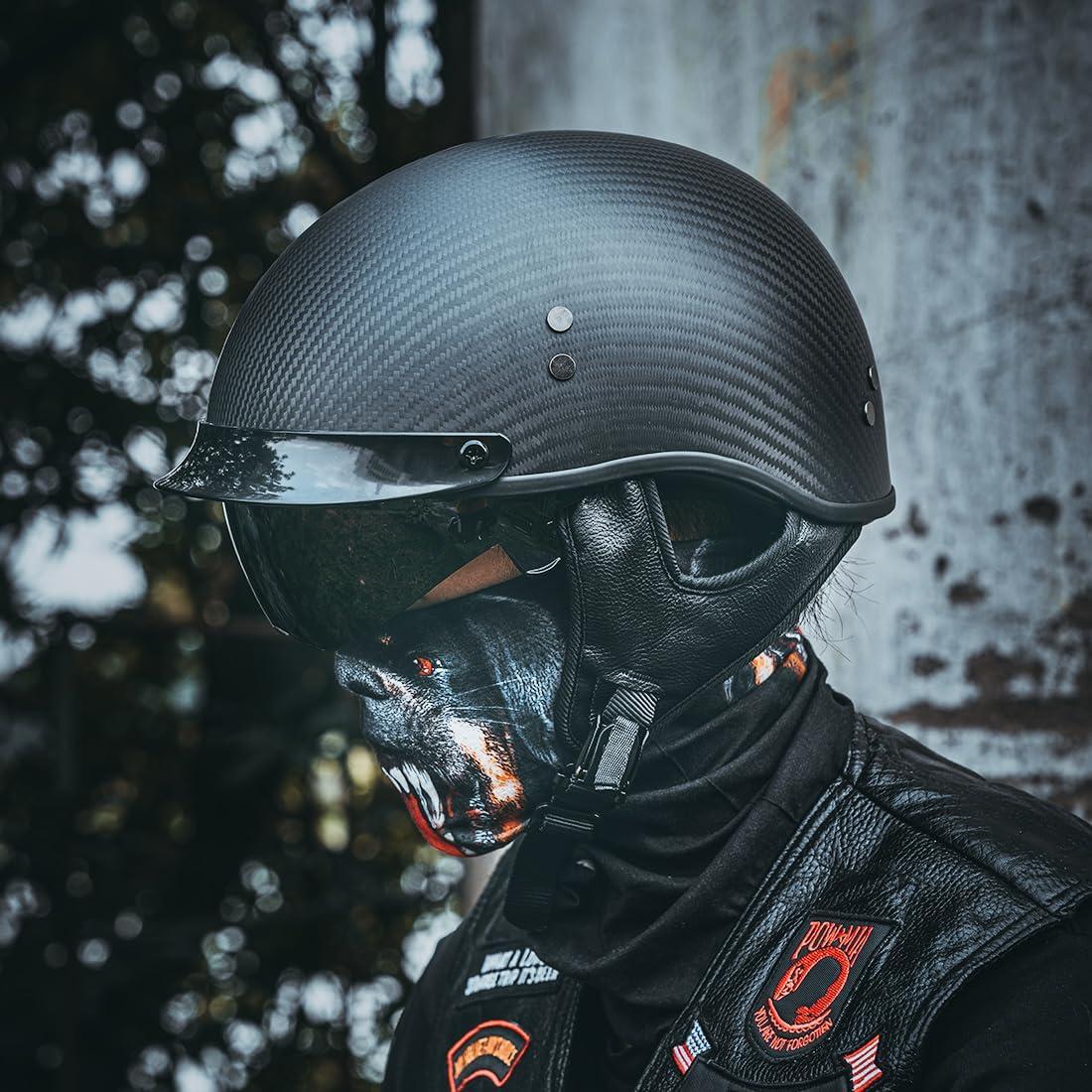 Casco Retro Abierto VCOROS A200 Fibra Carbono XL Negro Mate