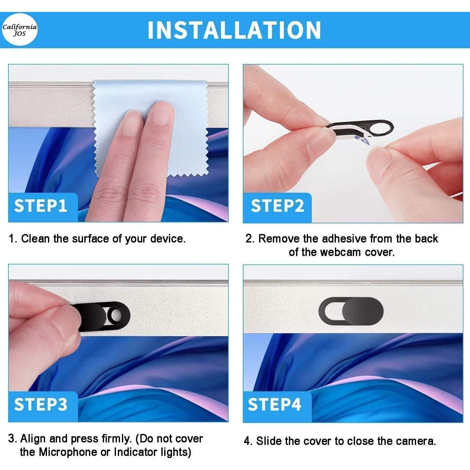 Cubierta de Webcam Ultra Delgada California JOS - Paquete de 8