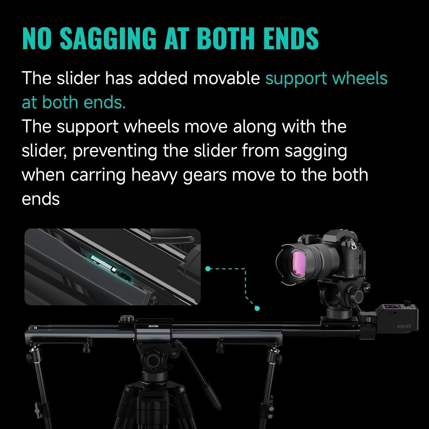 Deslizante Motorizado Zeapon Micro4 E700 con Cabezas PONS PT