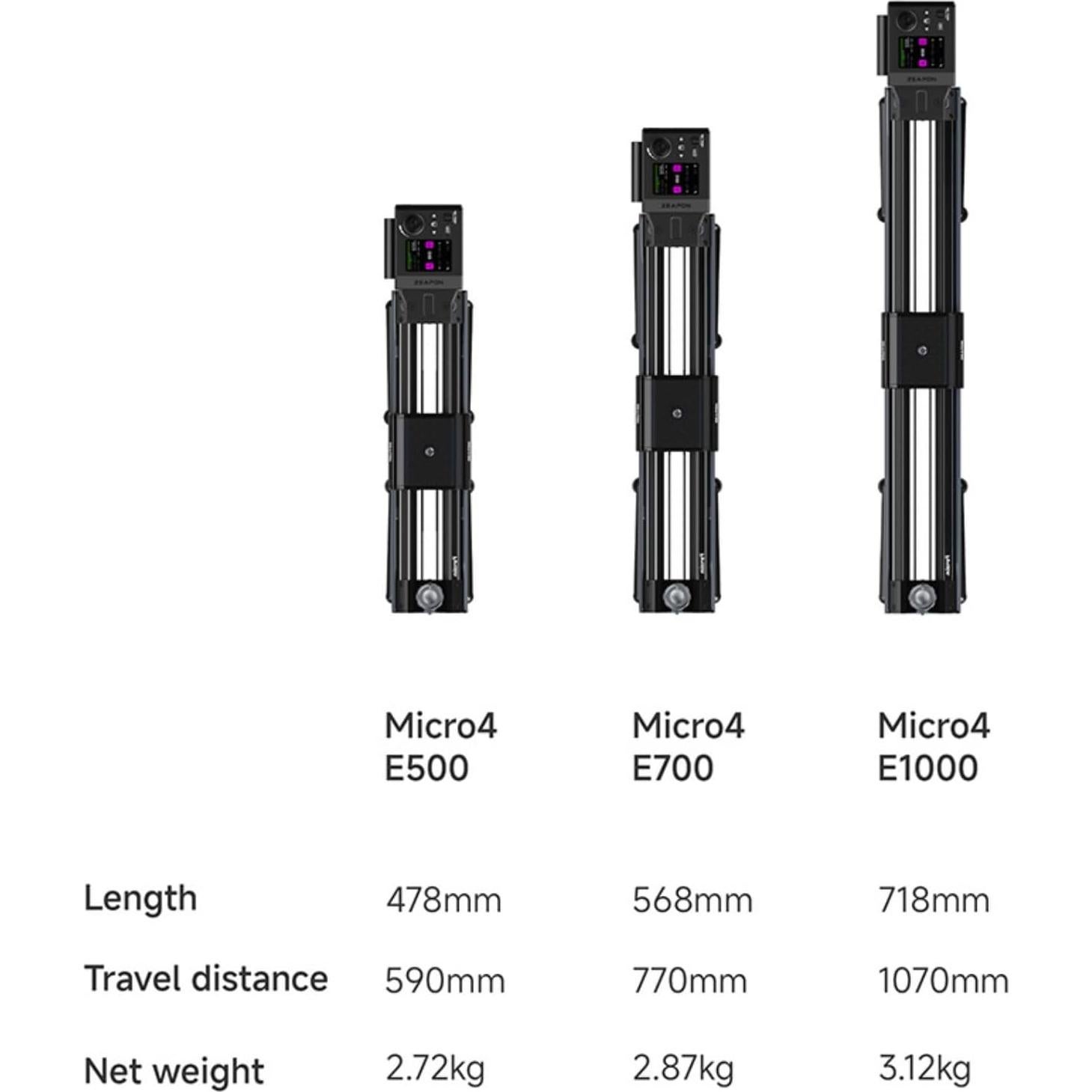 Deslizante Motorizado Zeapon Micro4 E700 con Cabezas PONS PT