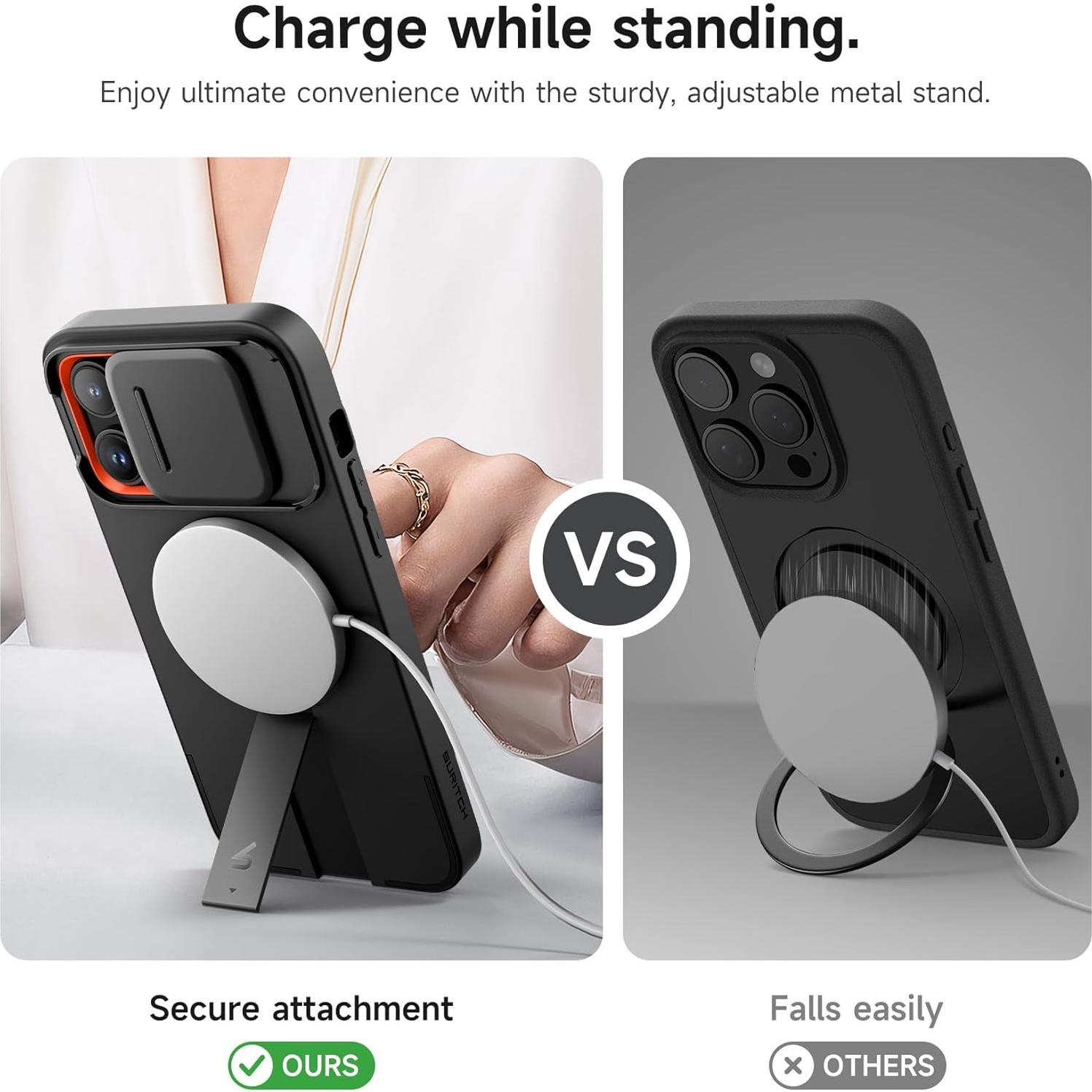 Funda SURITCH para iPhone 14 Pro Max con soporte y cámara