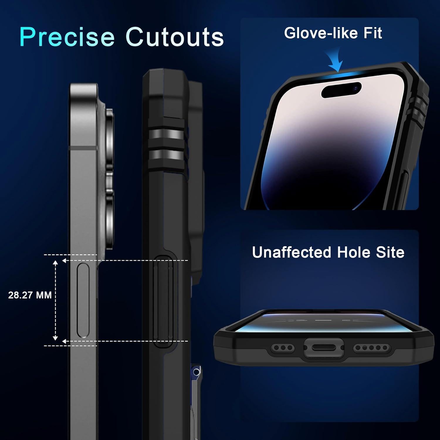 Funda DEERLAMN para iPhone 14 Pro 6.1" con soporte y protección