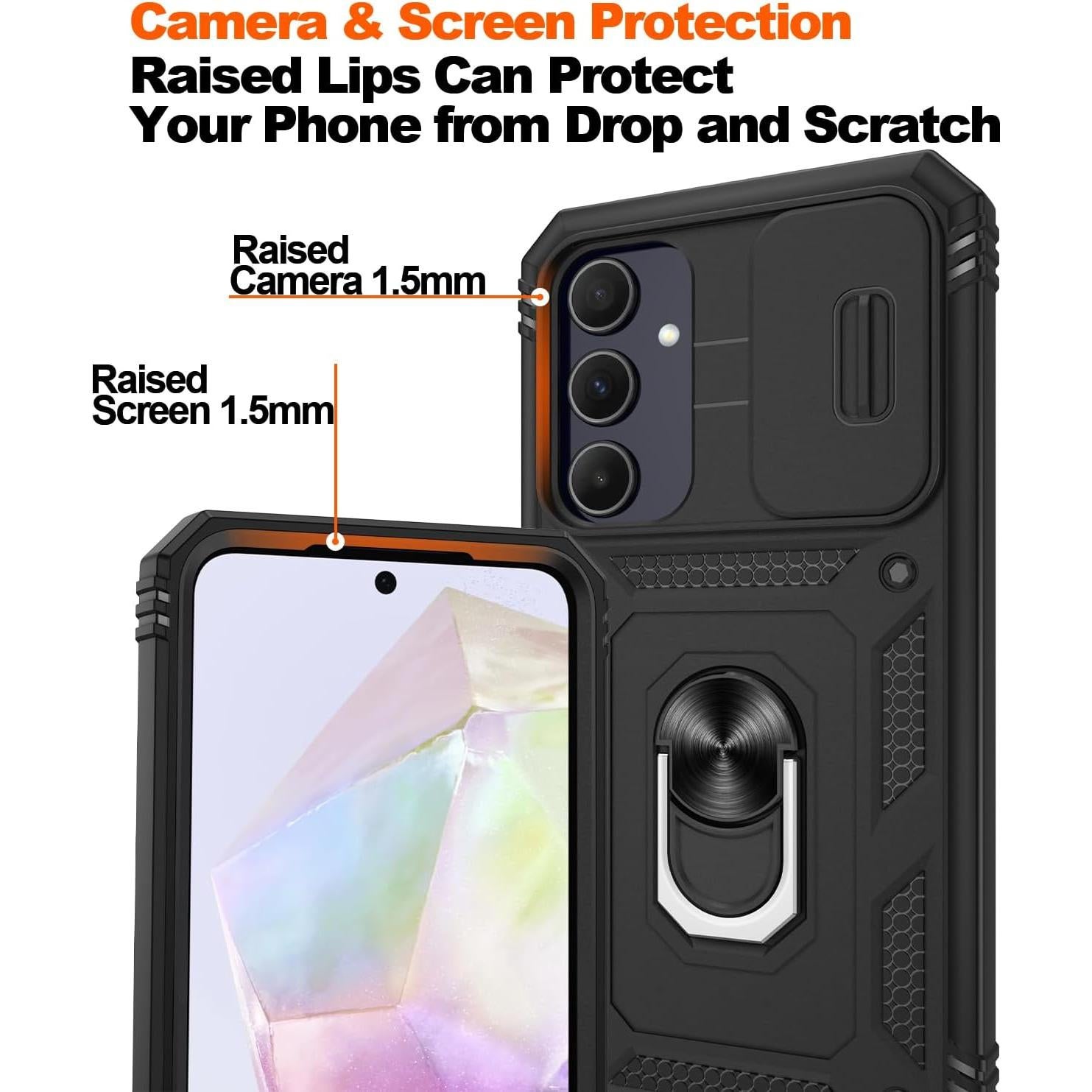 Funda Gritup para Samsung Galaxy A35 5G con Soporte y Protector