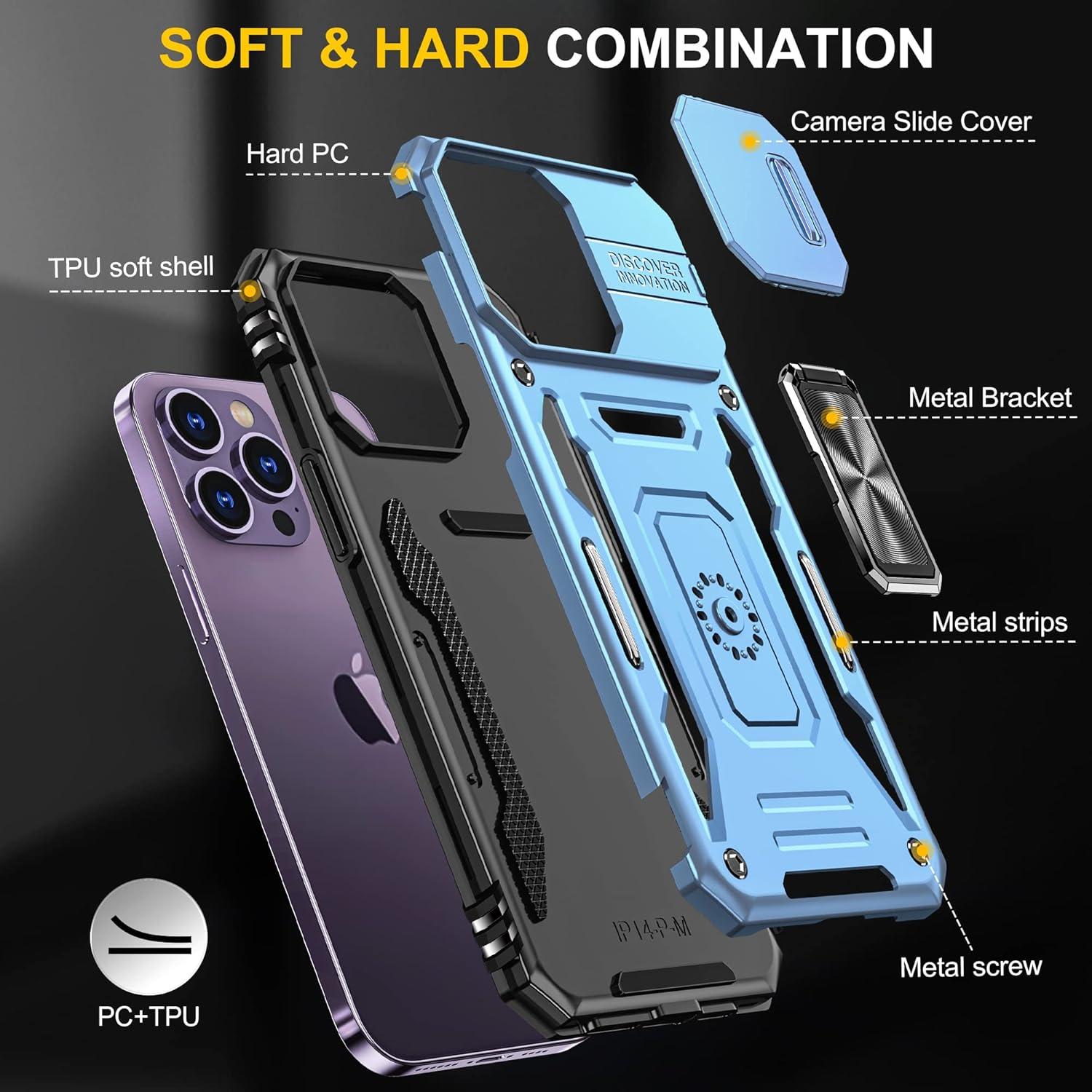 Funda para iPhone 14 Pro SunStory con soporte y protección HD