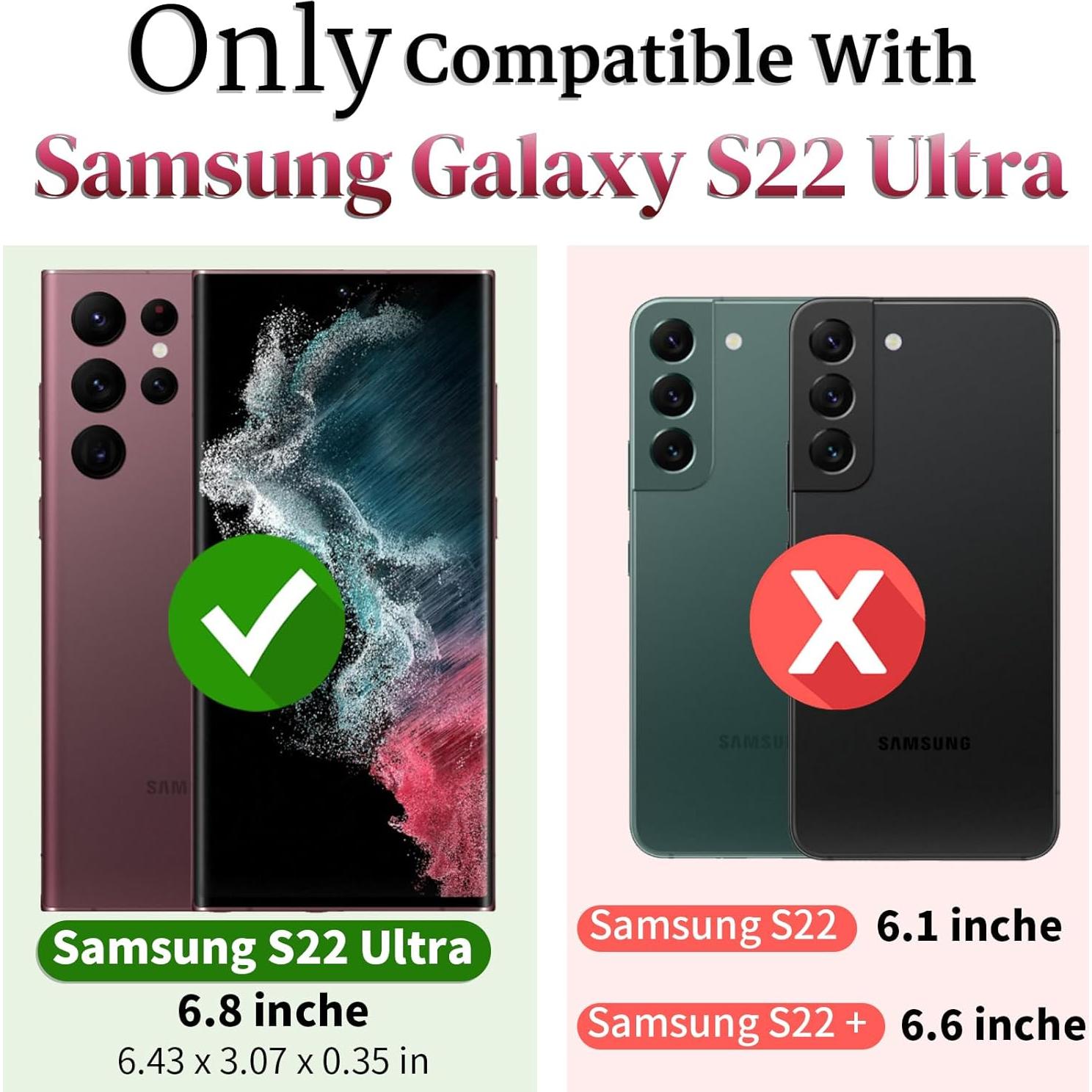 Funda HNHYGETE para Samsung Galaxy S22 Ultra Azul con Protector