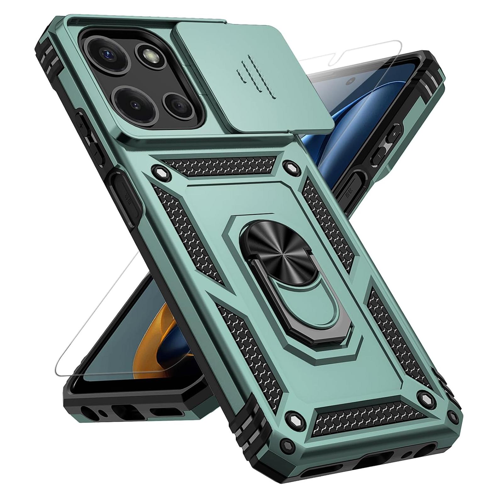 Funda Protectora PUSHIMEI para Motorola Moto G 2025 Verde Oscuro