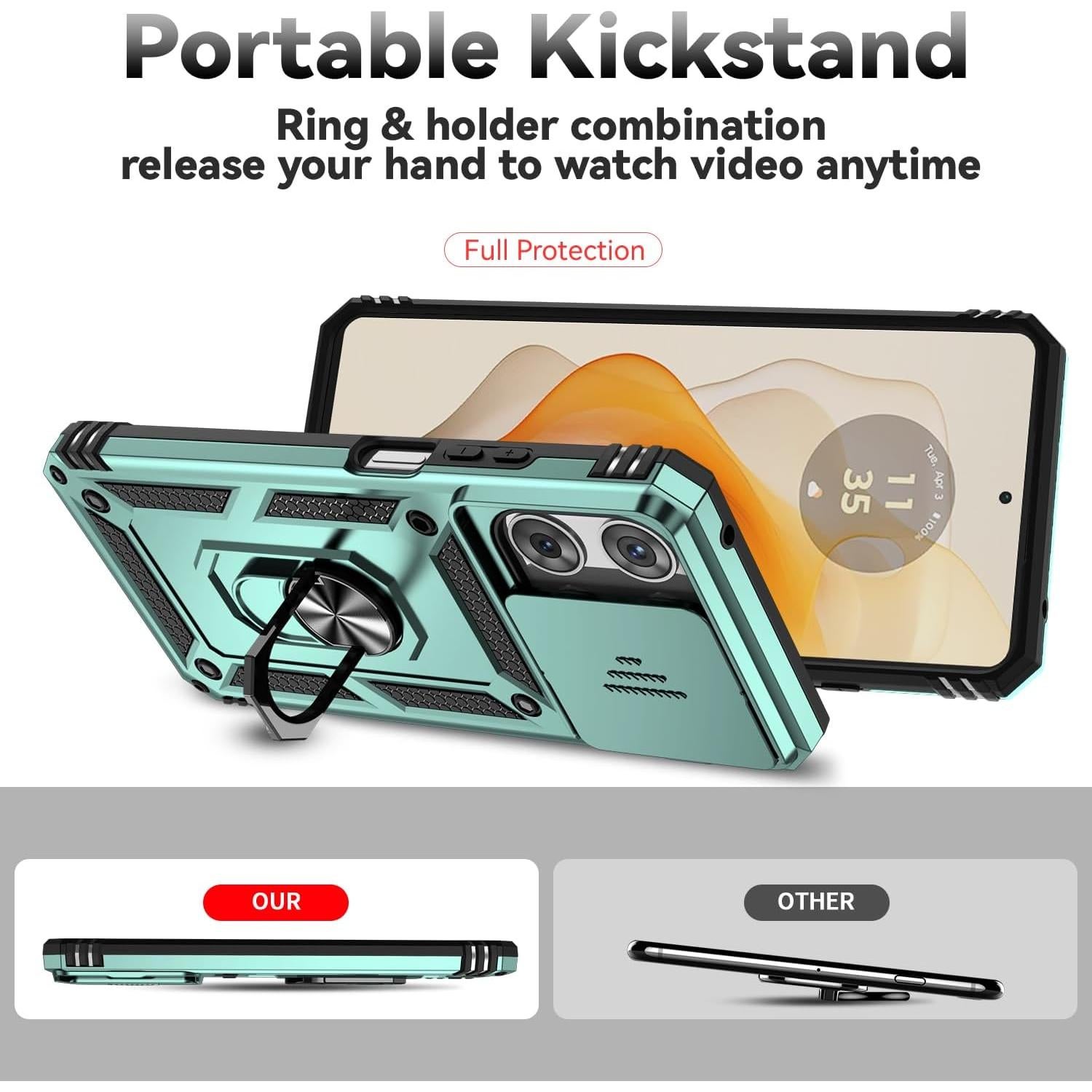 Funda Protectora PUSHIMEI para Motorola Moto G 2025 Verde Oscuro