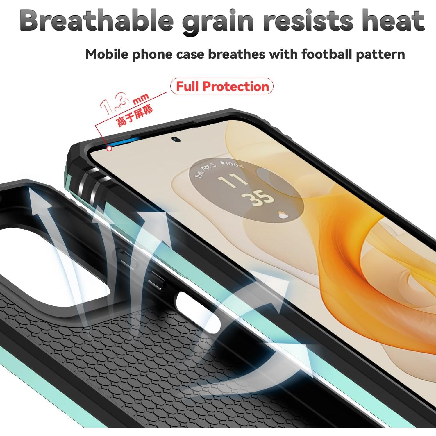 Funda Protectora PUSHIMEI para Motorola Moto G 2025 Verde Oscuro