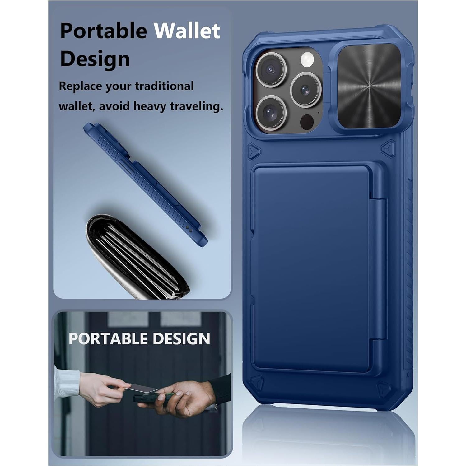 Funda ATATOO para iPhone 14 Pro Max 6.7, Protección Militar, Azul