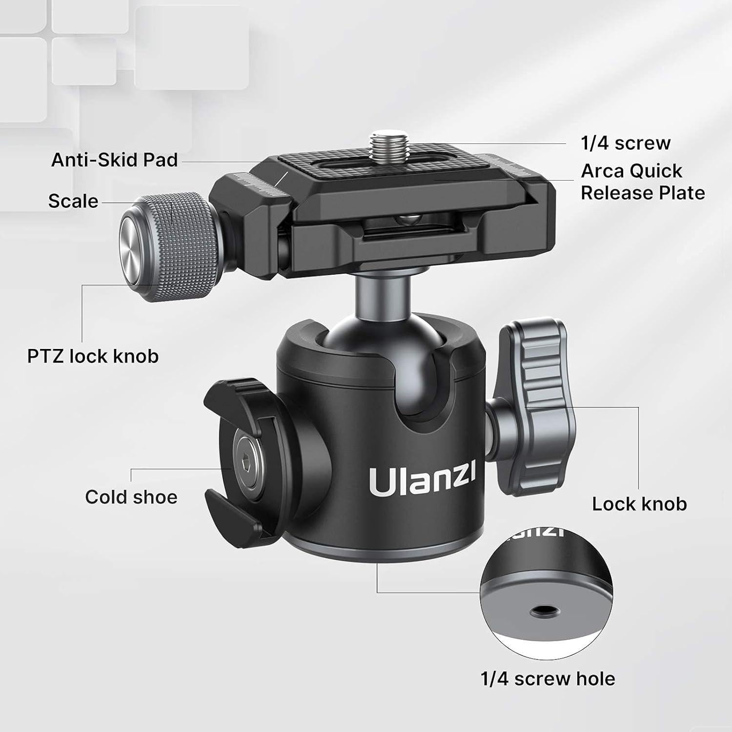 Cabezal de Bola ULANZI U-80L para Trípode - Rotación 360°