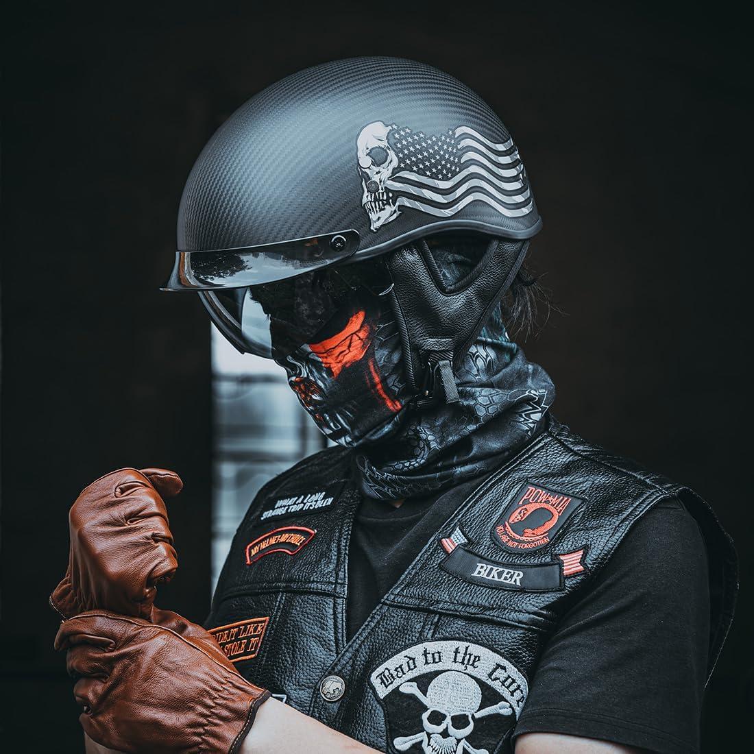 Casco Abierto VCOROS A200 Fibra Carbono Calavera L