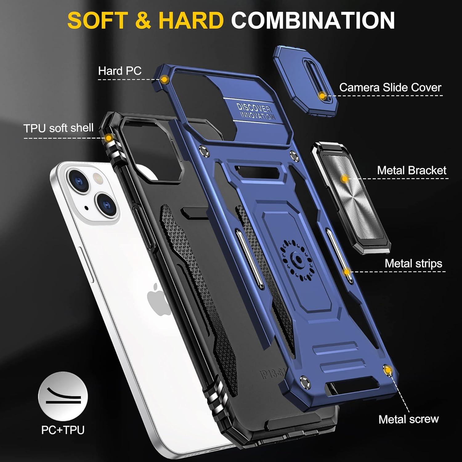 Funda para iPhone 14 Plus SunStory con protector HD y soporte