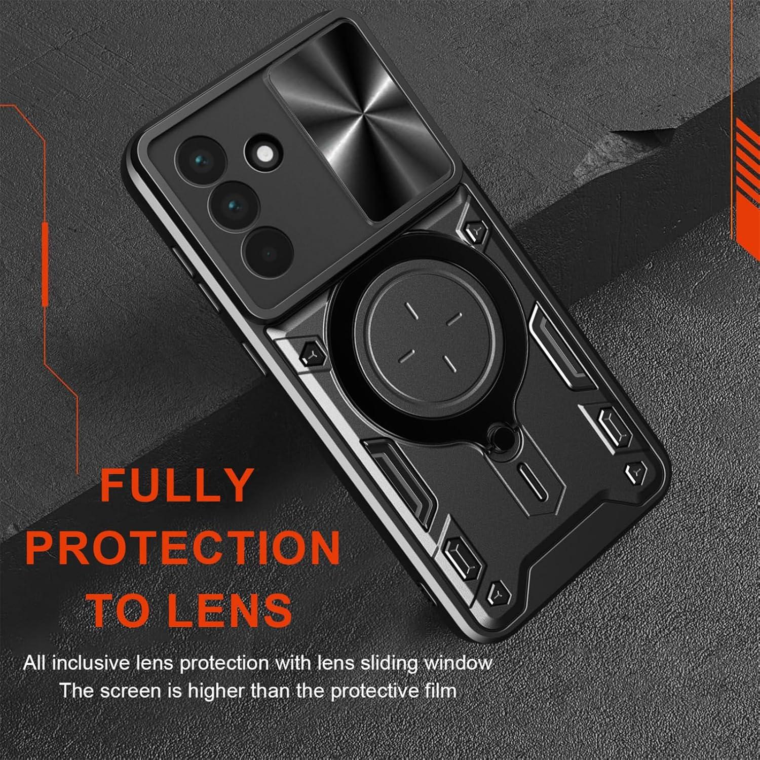 Funda de Armadura CCSmall para Samsung Galaxy A56 5G, Negro