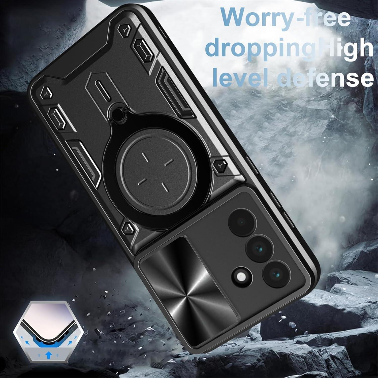 Funda de Armadura CCSmall para Samsung Galaxy A56 5G, Negro