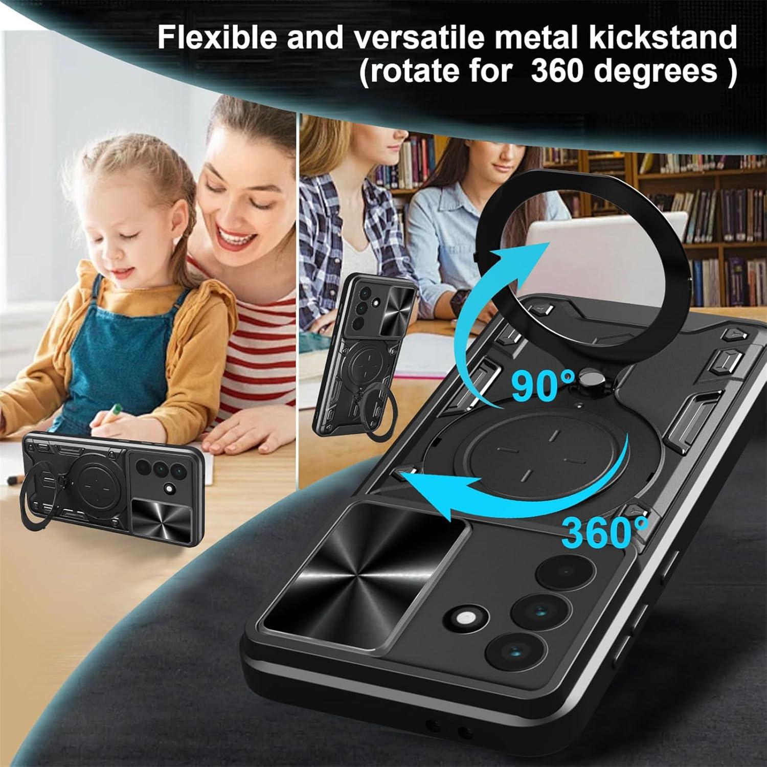 Funda de Armadura CCSmall para Samsung Galaxy A56 5G, Negro