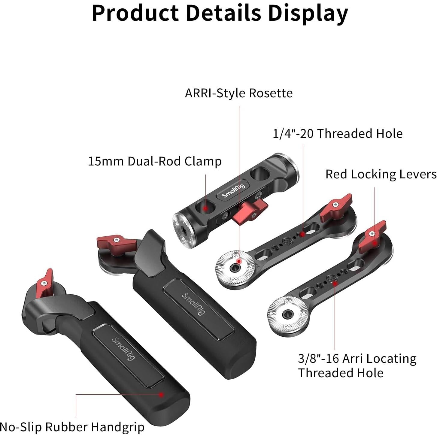 Kit de Mango Rosette SmallRig 2002 para Rig de Hombro de Cámara
