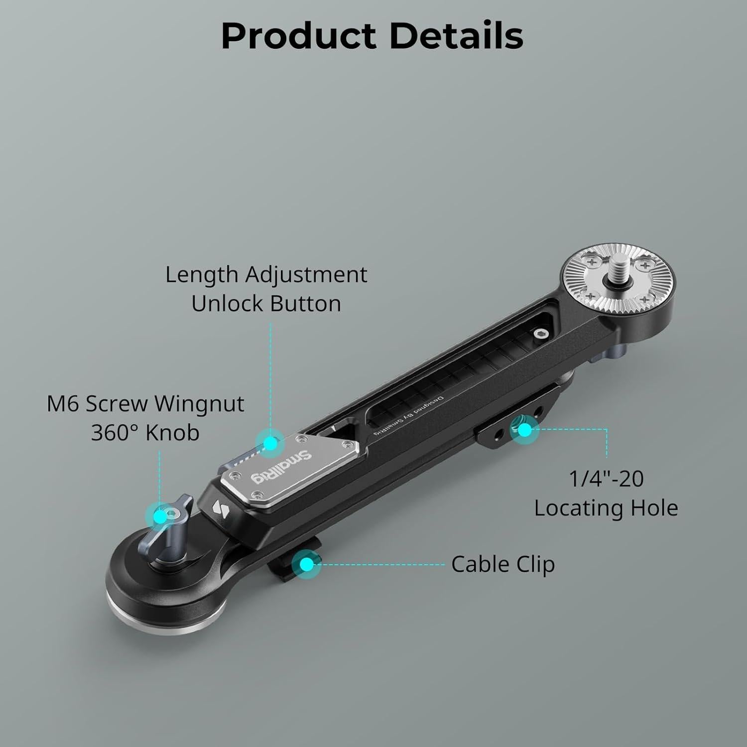 Adaptador de brazo de extensión SmallRig 5206 para rig de hombro
