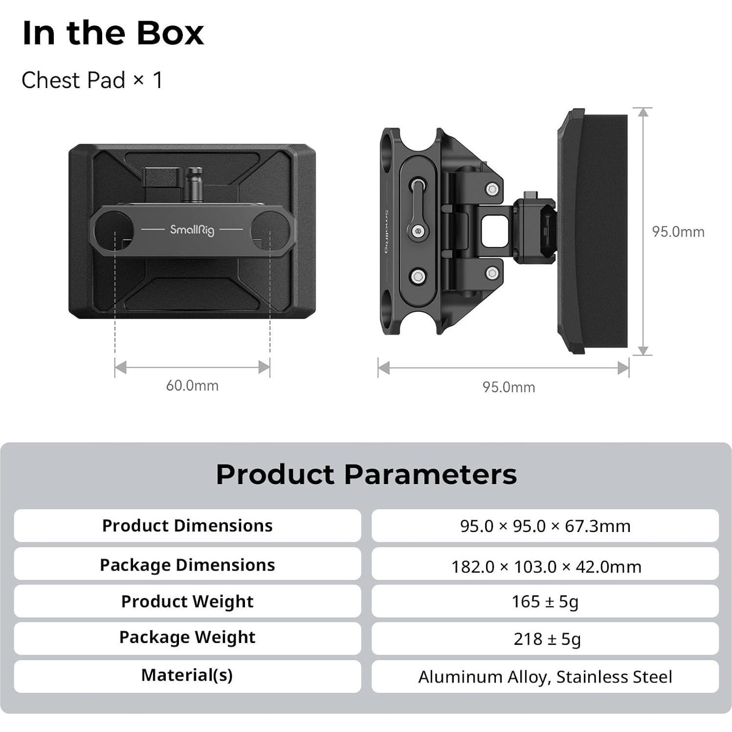 Almohadilla Ligera para el Pecho SmallRig MD3183 - 164g