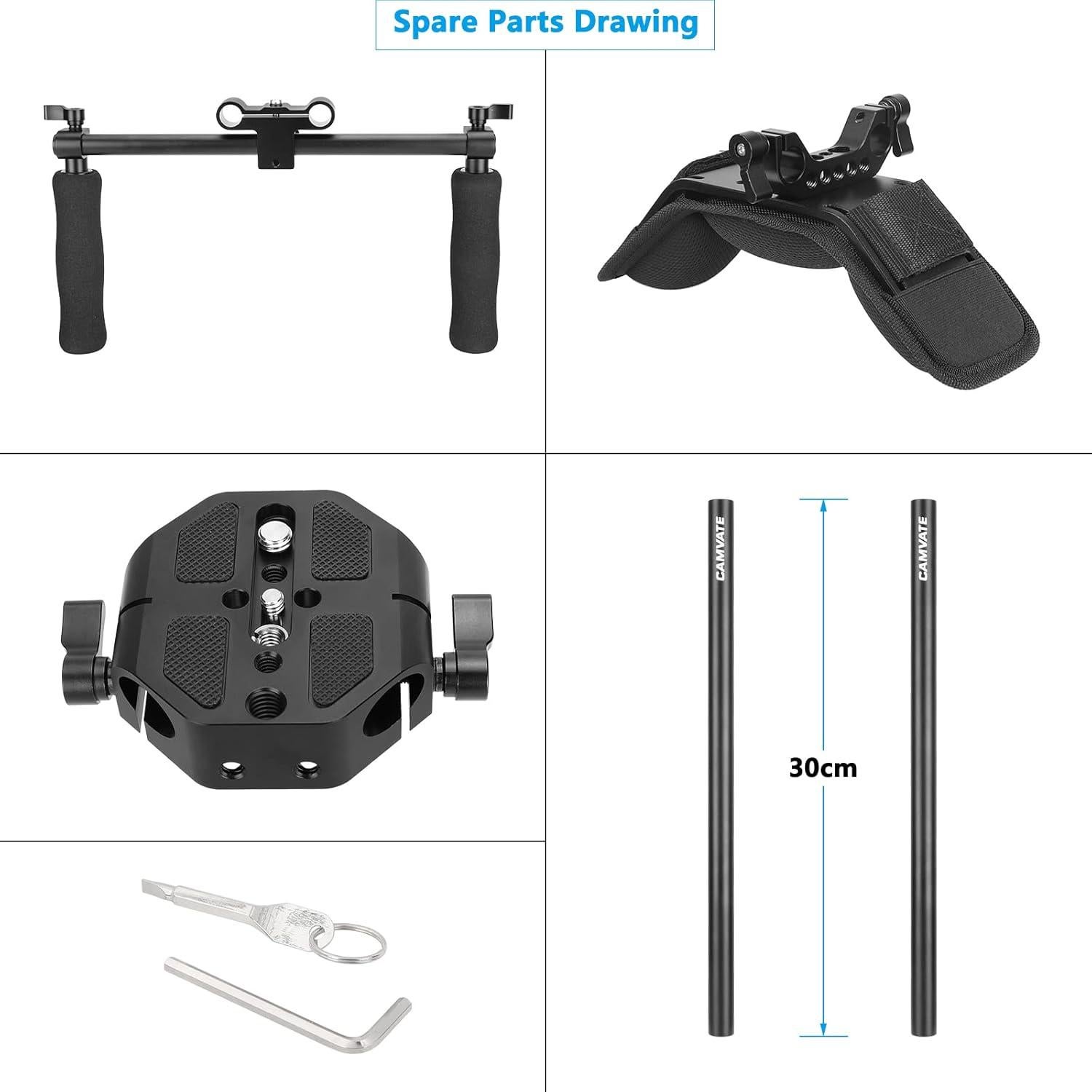 Kit de Montaje en Hombro CAMVATE para Cámara DSLR - 1.01 kg