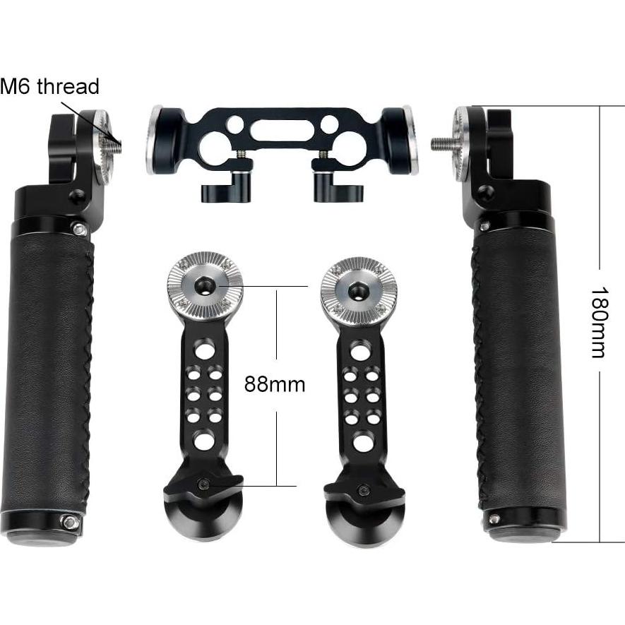 Kit Empuñadura Roseta Cuero NICEYRIG 15mm para DSLR