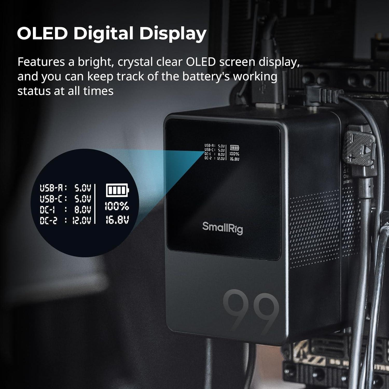 Batería V Mount SmallRig VB99 99Wh 6800mAh Carga Rápida