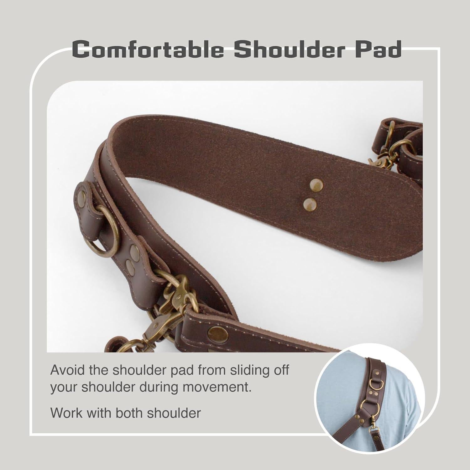 Arnés de cámara de cuero 4J LEDR ajustable para DSLR