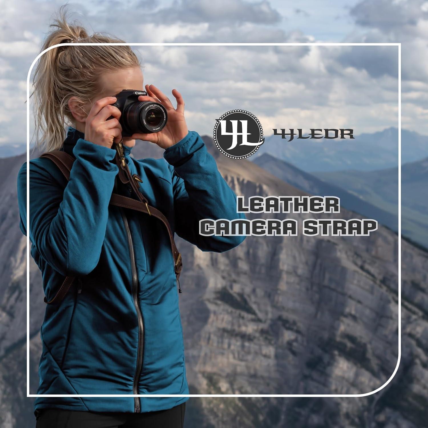 Arnés de cámara de cuero 4J LEDR ajustable para DSLR