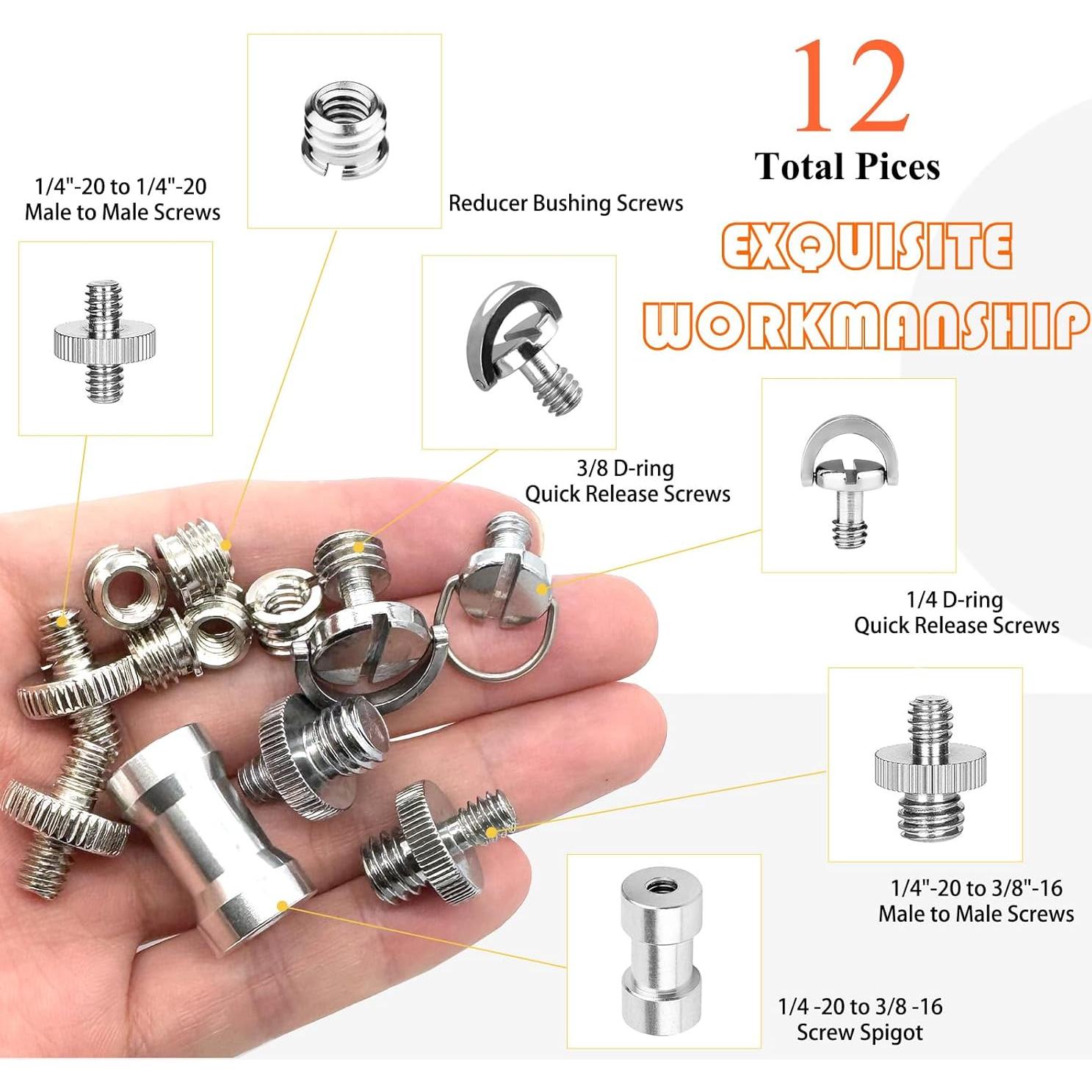 Juego de 12 Tornillos de Montaje para Cámara Matrelt