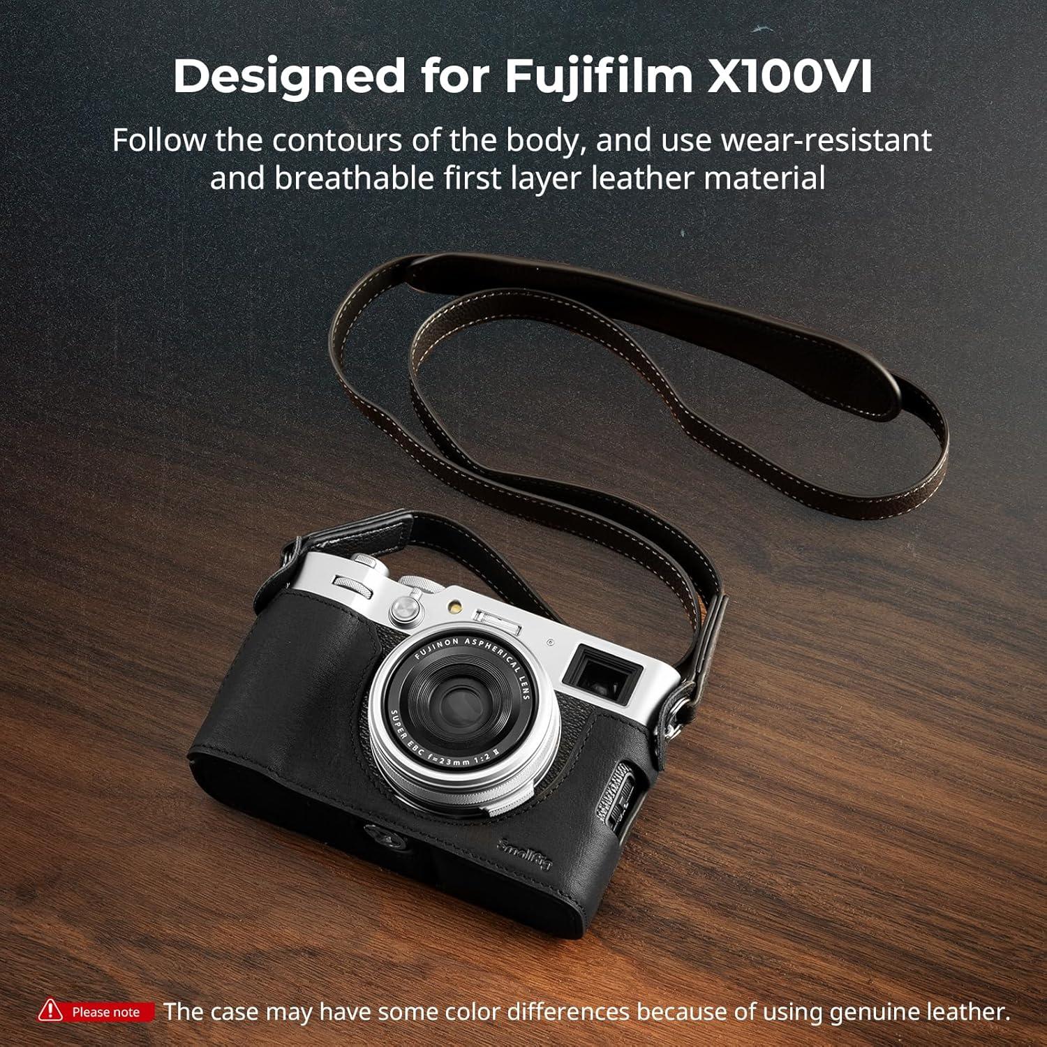 Funda de Cuero a Medias SmallRig 4700 para FUJIFILM X100VI - Negro