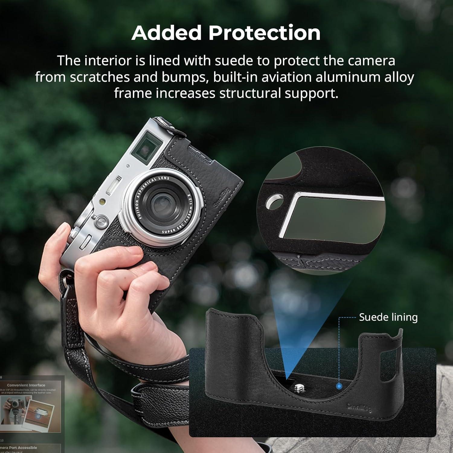 Funda de Cuero a Medias SmallRig 4700 para FUJIFILM X100VI - Negro