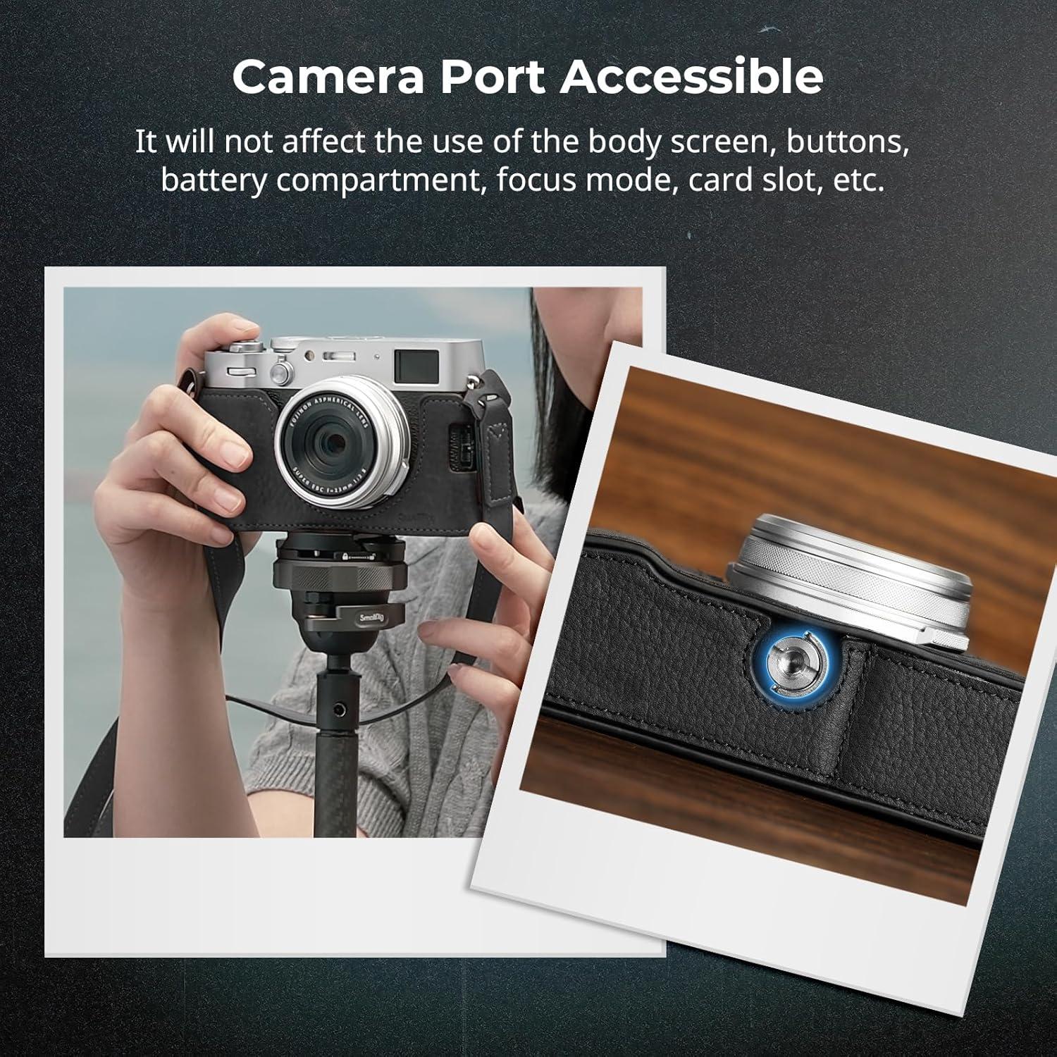 Funda de Cuero a Medias SmallRig 4700 para FUJIFILM X100VI - Negro