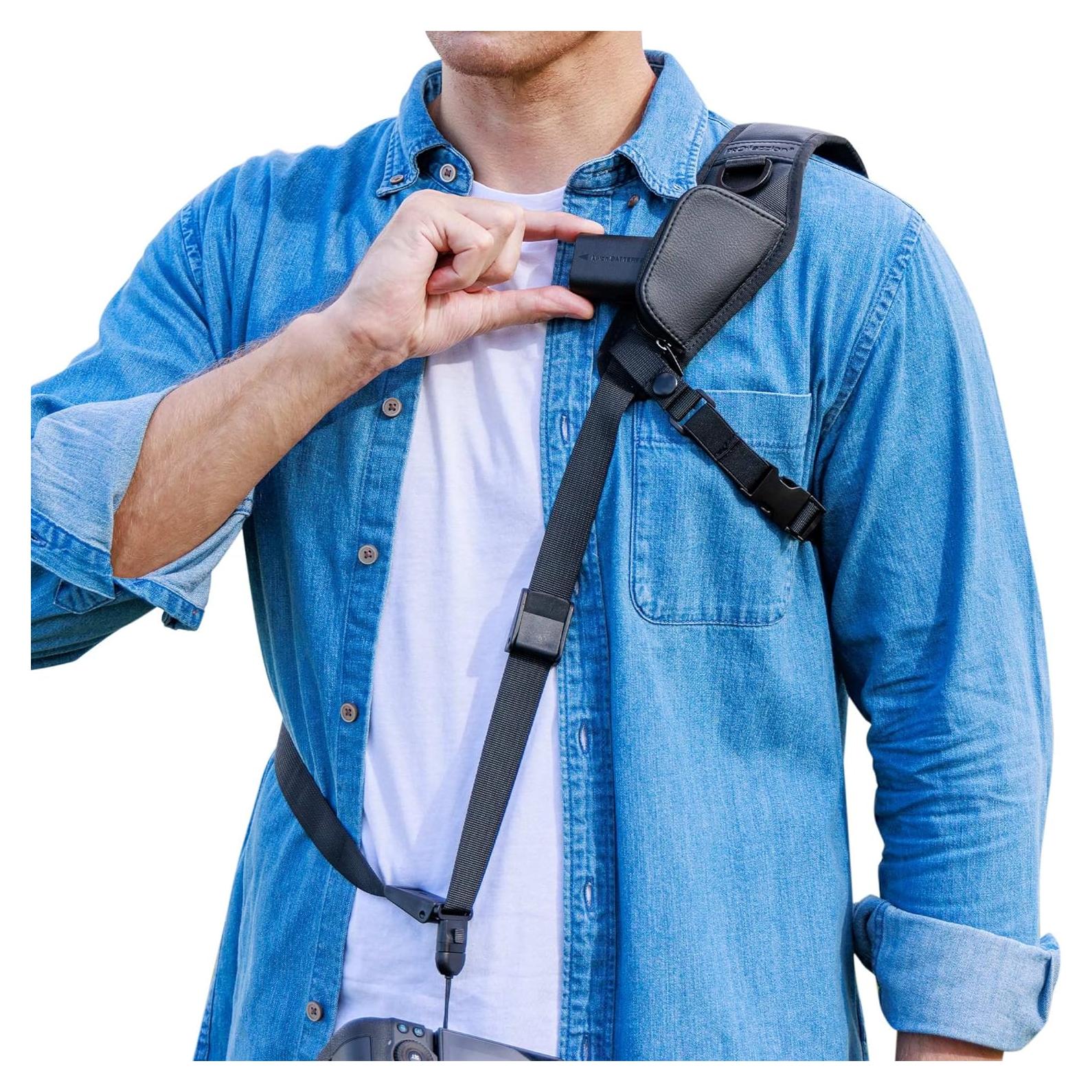 Correa de Hombro PROfezzion para Cámara DSLR y Sin Espejo Negra