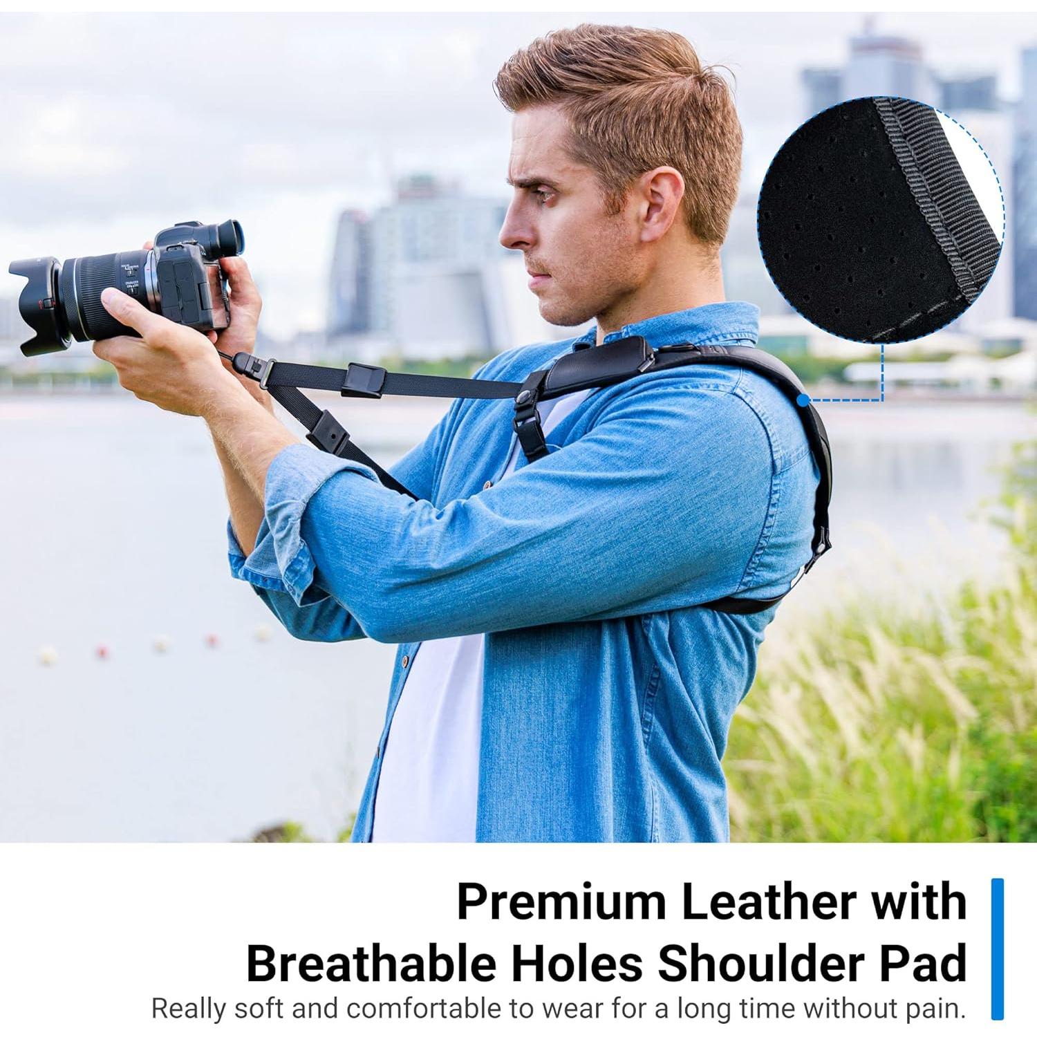 Correa de Hombro PROfezzion para Cámara DSLR y Sin Espejo Negra