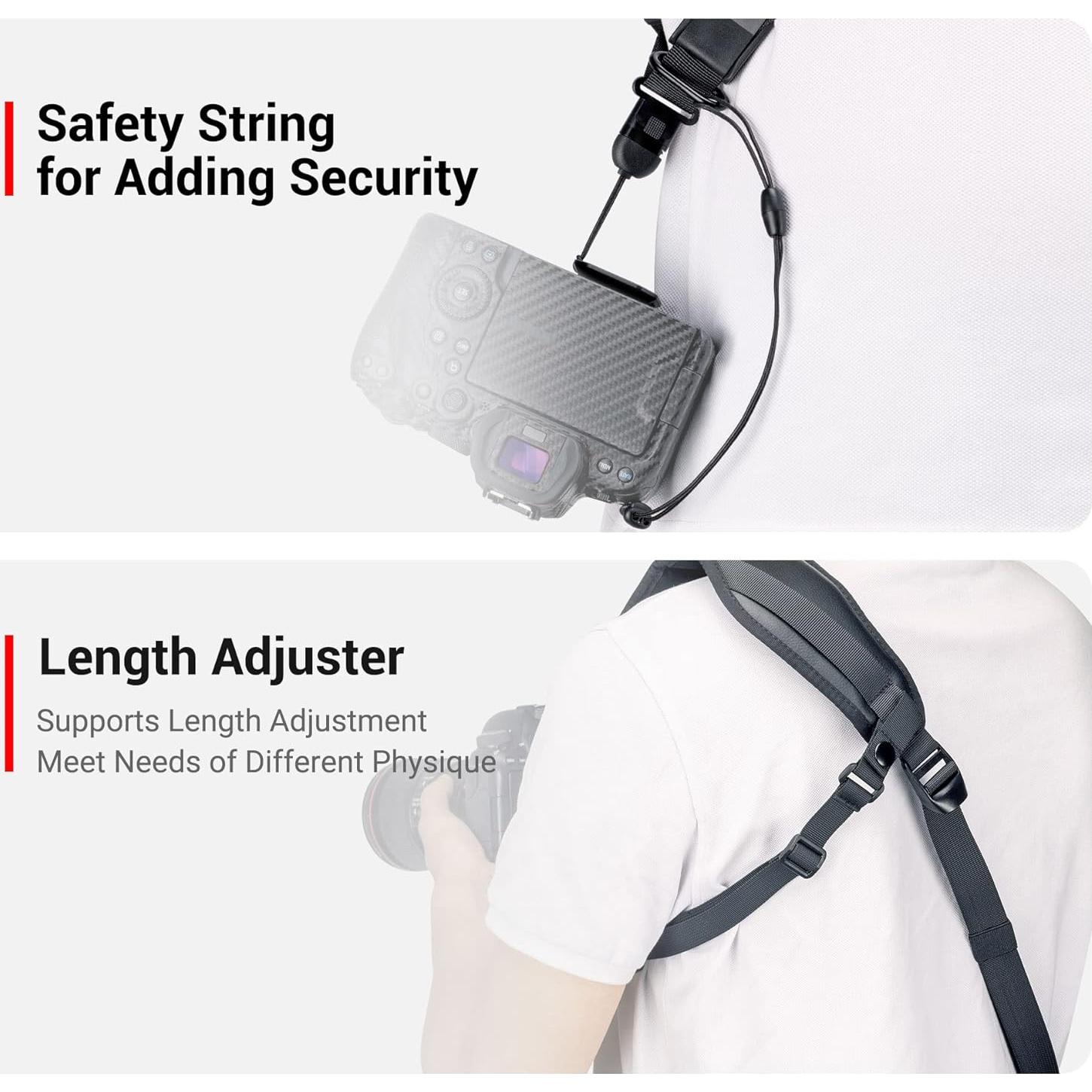 Correa de Hombro PROfezzion para Cámara DSLR y Sin Espejo Negra