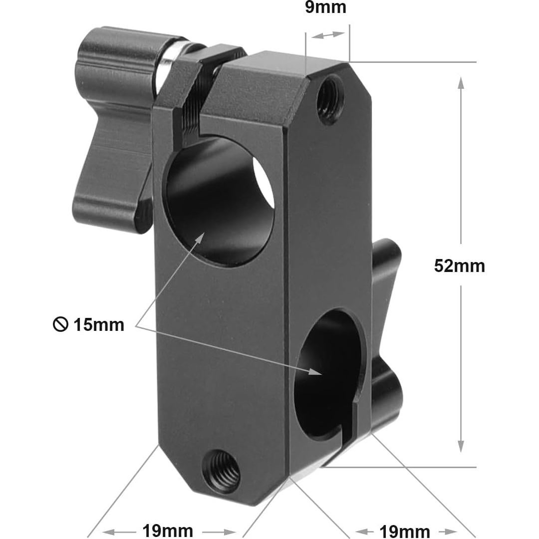 Adaptador Abrazadera 15mm 90° Aluminio SZRIG para Rig DSLR