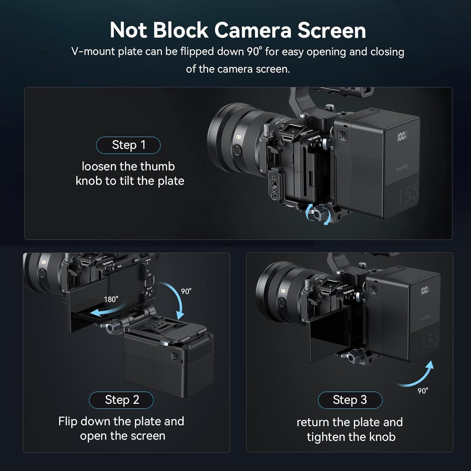 Placa de Batería V-Montable SmallRig 15781 para Cámaras DSLR