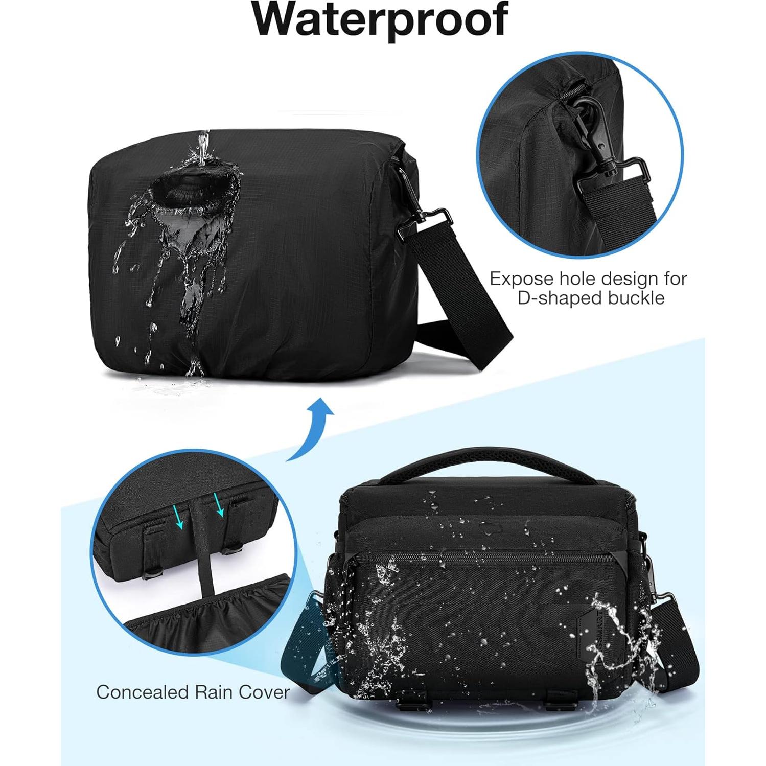 Bolsa Compacta para Cámara DSLR BAGSMART Negra 24.9x13x20.1cm