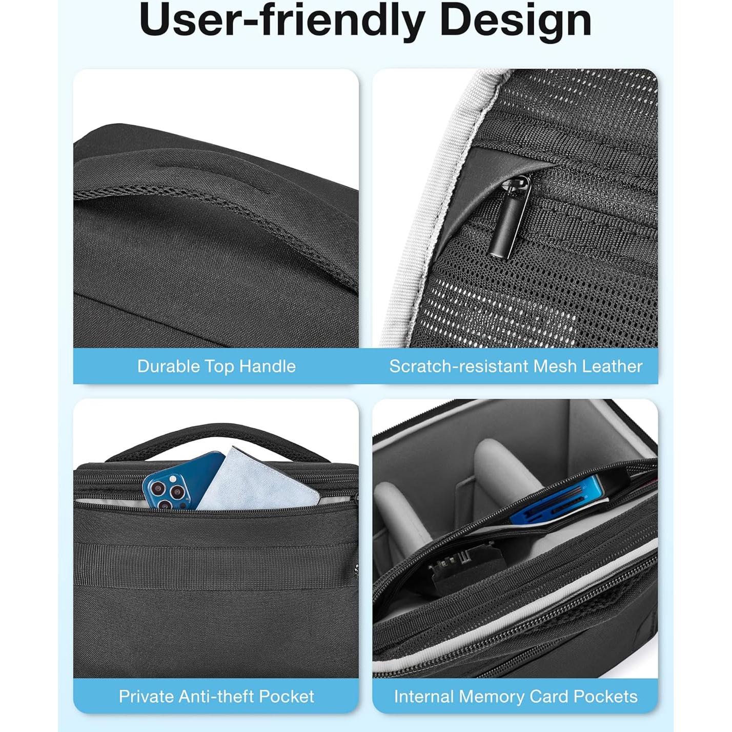 Bolsa Compacta para Cámara DSLR BAGSMART Negra 24.9x13x20.1cm