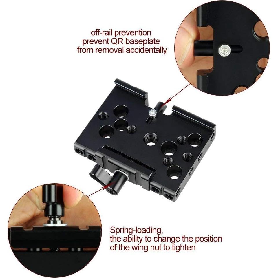 Kit de Elevación de Riel 15mm NICEYRIG con Placa QR