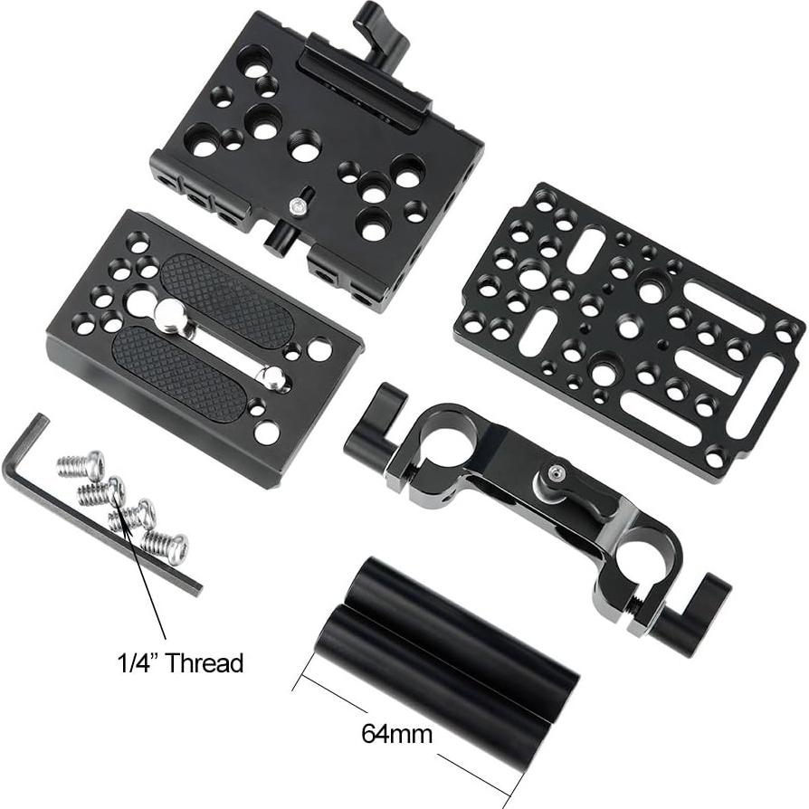 Kit de Elevación de Riel 15mm NICEYRIG con Placa QR