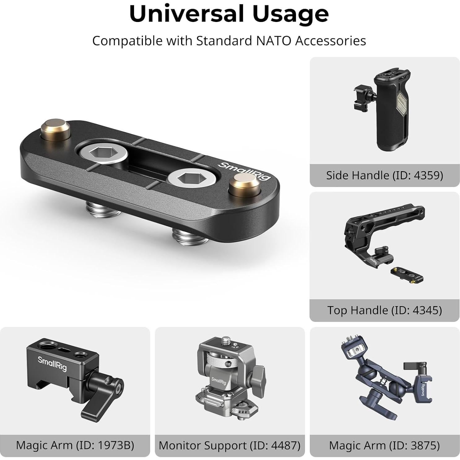 Riel NATO Mini SmallRig 2172, 6mm x 48mm, anti-deslizante