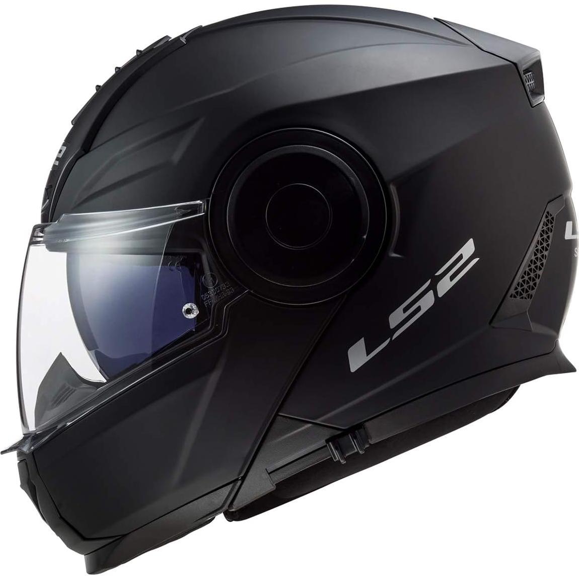 Casco Modular LS2 Horizon Negro Mate Pequeño con Visera Solar